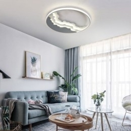 Ronde, inbouwbare, unieke, golfvormige plafondlamp van acryl