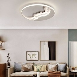 Ronde, inbouwbare, unieke, golfvormige plafondlamp van acryl
