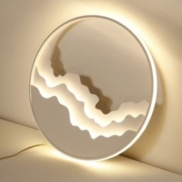 Ronde, inbouwbare, unieke, golfvormige plafondlamp van acryl