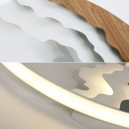 Ronde, inbouwbare, unieke, golfvormige plafondlamp van acryl