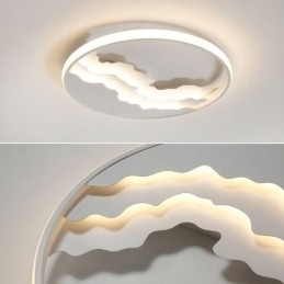 Ronde, inbouwbare, unieke, golfvormige plafondlamp van acryl