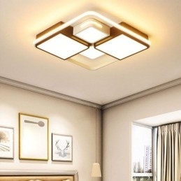 Moderne plafondlamp van acryl, vierkant, zwart en wit