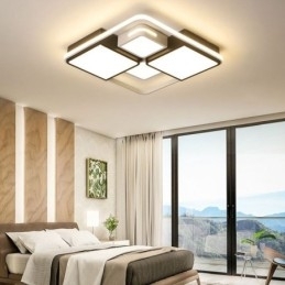 Moderne plafondlamp van acryl, vierkant, zwart en wit