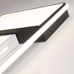 Moderne plafondlamp van acryl, vierkant, zwart en wit