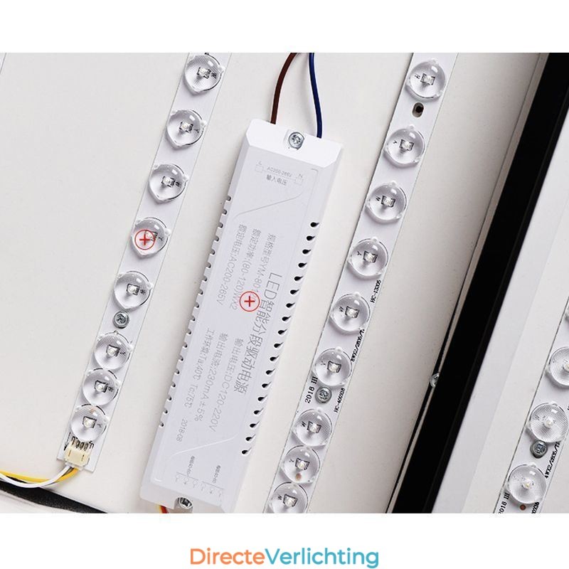 Moderne plafondlamp van acryl, vierkant, zwart en wit