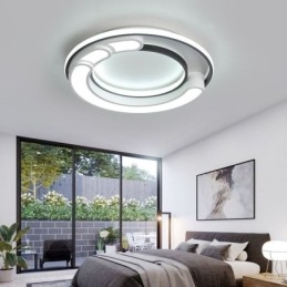 Ronde plafondlamp van acryl met inbouwmontage