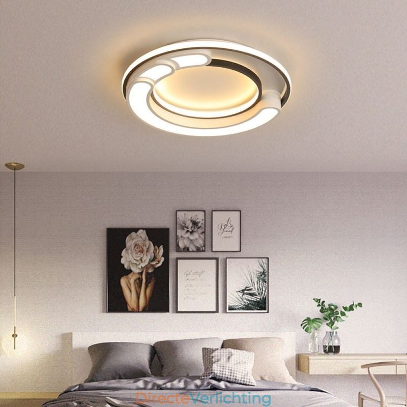 Ronde plafondlamp van acryl met inbouwmontage