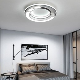Ronde plafondlamp van acryl met inbouwmontage