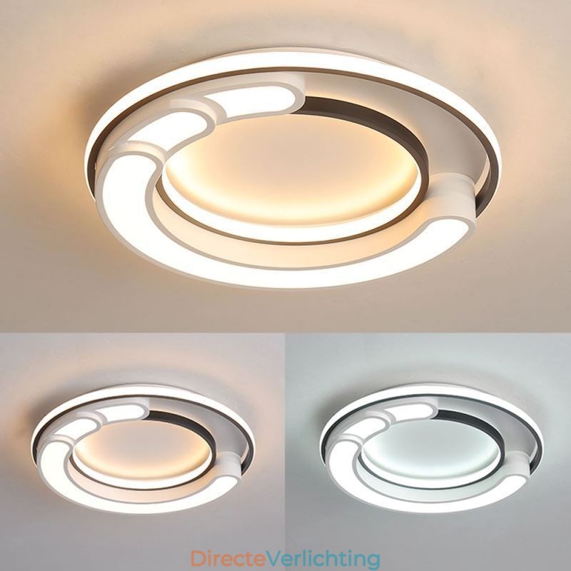 Ronde plafondlamp van acryl met inbouwmontage