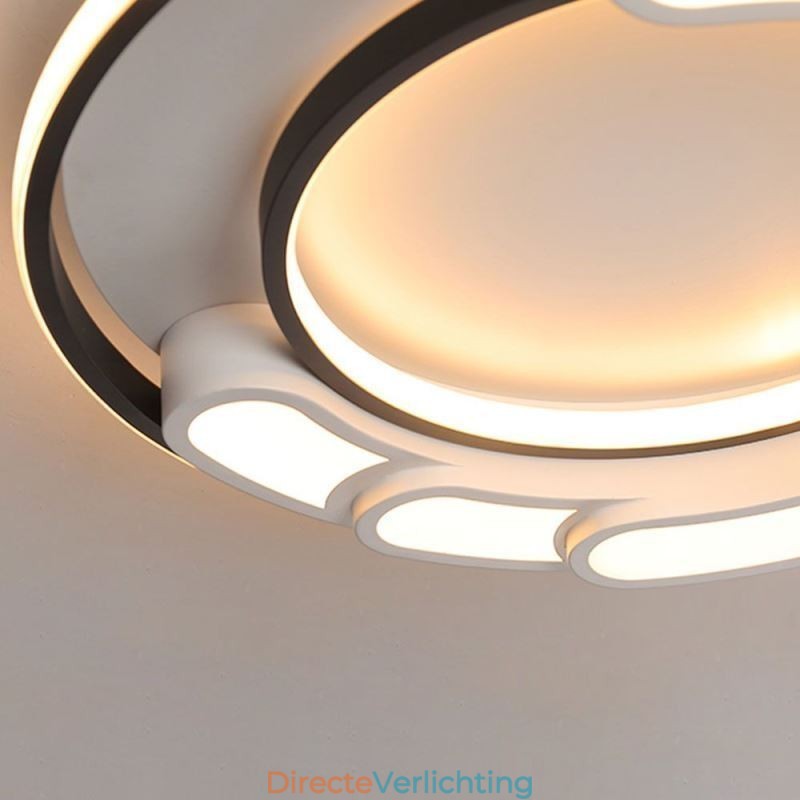 Ronde plafondlamp van acryl met inbouwmontage