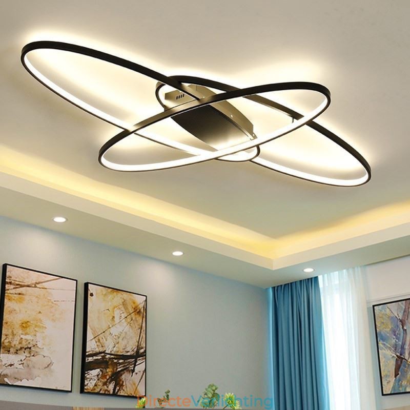 Moderne ovale plafondlamp met plafondbevestiging, decoratieve verlichtingsarmatuur van acryl