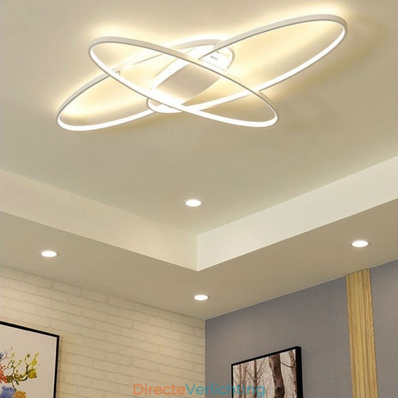 Moderne ovale plafondlamp met plafondbevestiging, decoratieve verlichtingsarmatuur van acryl