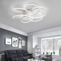 Lineaire plafondlamp met moderne bloemendesignlamp