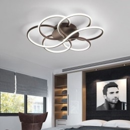 Lineaire plafondlamp met moderne bloemendesignlamp