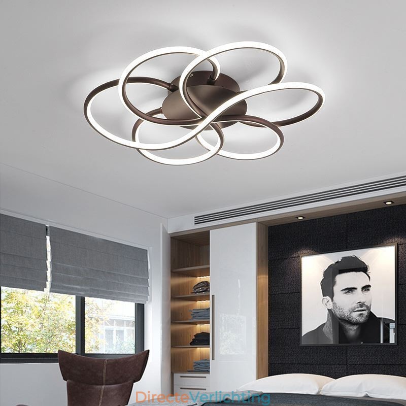 Lineaire plafondlamp met moderne bloemendesignlamp