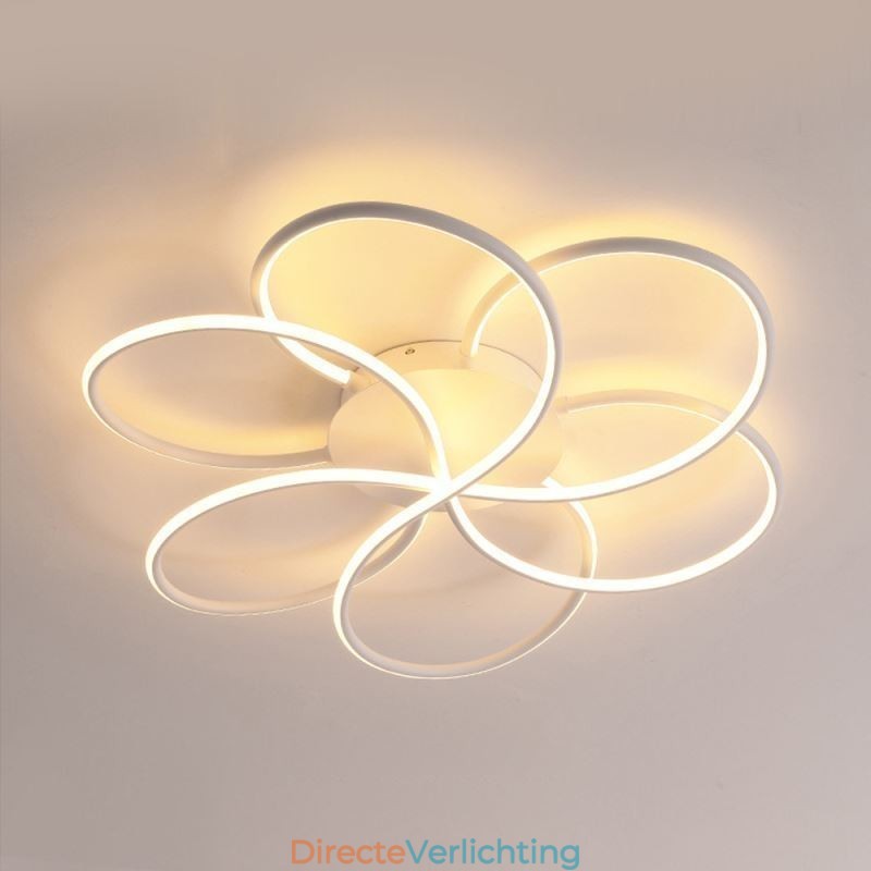 Lineaire plafondlamp met moderne bloemendesignlamp