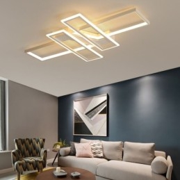4-lichts plafondlamp, moderne geometrische, lineaire decoratieve verlichtingsarmatuur
