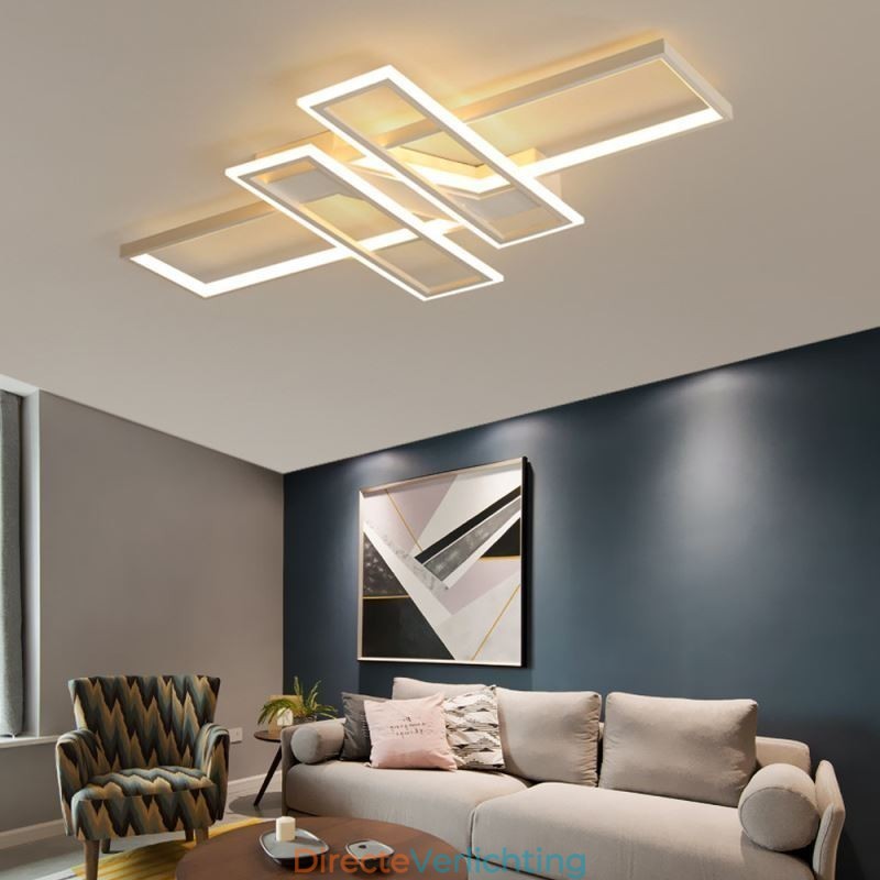 4-lichts plafondlamp, moderne geometrische, lineaire decoratieve verlichtingsarmatuur