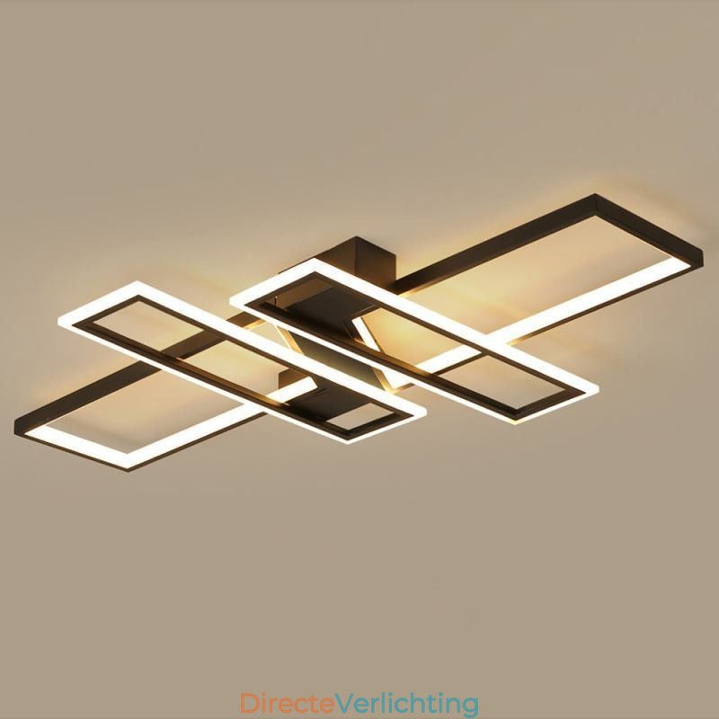 4-lichts plafondlamp, moderne geometrische, lineaire decoratieve verlichtingsarmatuur