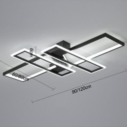4-lichts plafondlamp, moderne geometrische, lineaire decoratieve verlichtingsarmatuur
