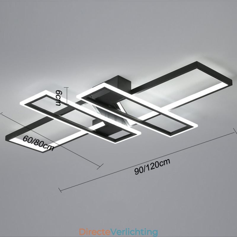 4-lichts plafondlamp, moderne geometrische, lineaire decoratieve verlichtingsarmatuur