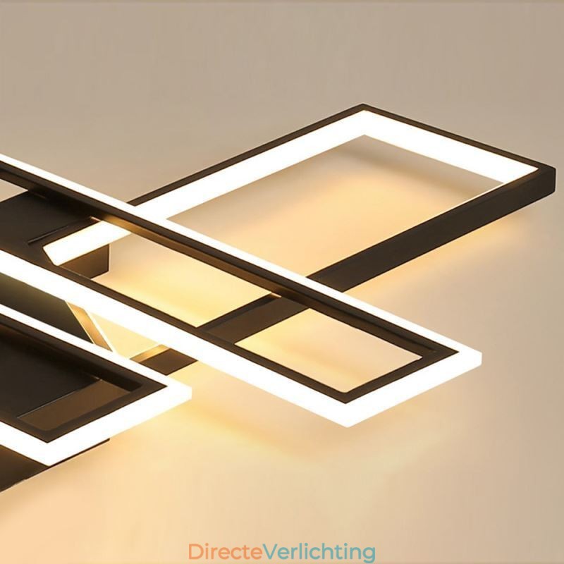 4-lichts plafondlamp, moderne geometrische, lineaire decoratieve verlichtingsarmatuur