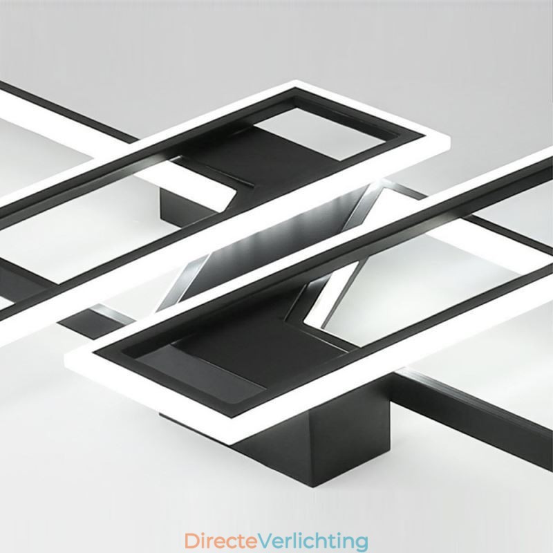 4-lichts plafondlamp, moderne geometrische, lineaire decoratieve verlichtingsarmatuur
