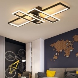 4-lichts plafondlamp, moderne geometrische, lineaire decoratieve verlichtingsarmatuur