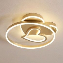 Moderne plafondlamp van acryl in de vorm van een hart, met dubbele laag