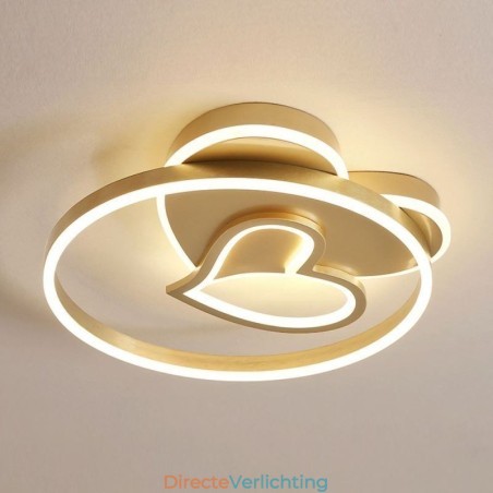 Moderne plafondlamp van acryl in de vorm van een hart, met dubbele laag Moderne plafondlamp van acryl in de vorm van een hart, met dubbele laag