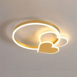 Moderne plafondlamp van acryl in de vorm van een dubbel hart