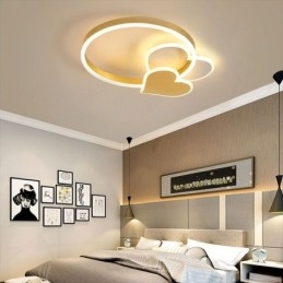 Moderne plafondlamp van acryl in de vorm van een dubbel hart