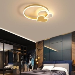 Moderne plafondlamp van acryl in de vorm van een dubbel hart