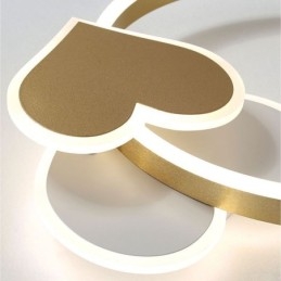 Moderne plafondlamp van acryl in de vorm van een dubbel hart