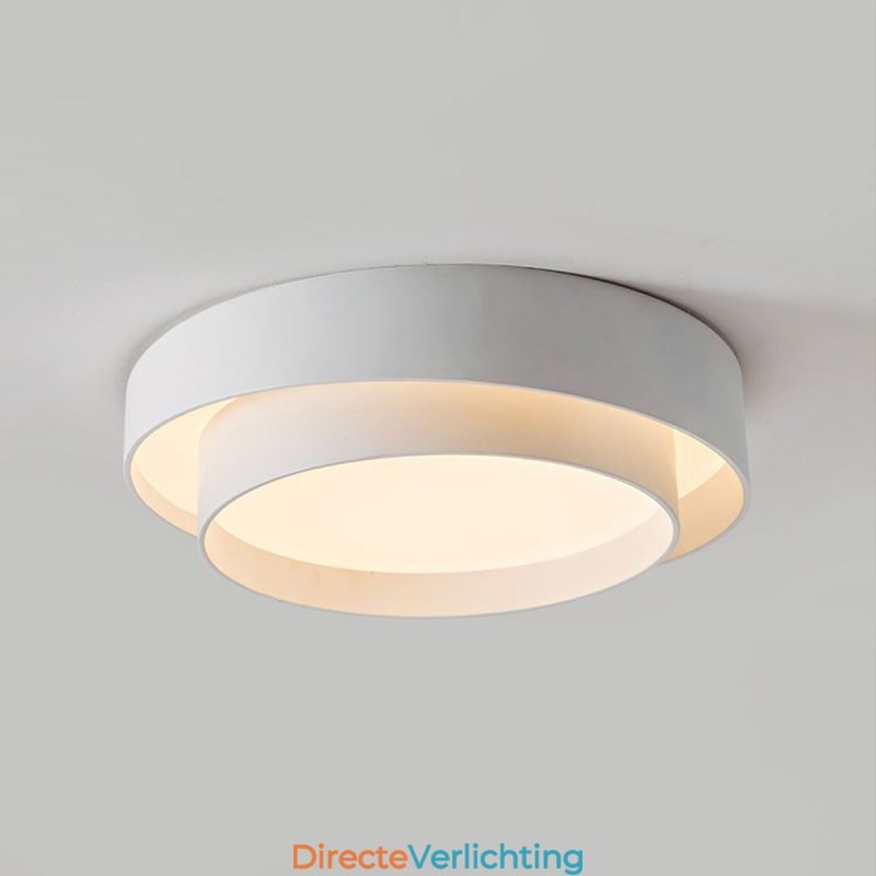 Moderne, ronde plafondlamp met inbouwmontage