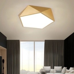 Goudkleurige geometrische plafondlamp van acryl