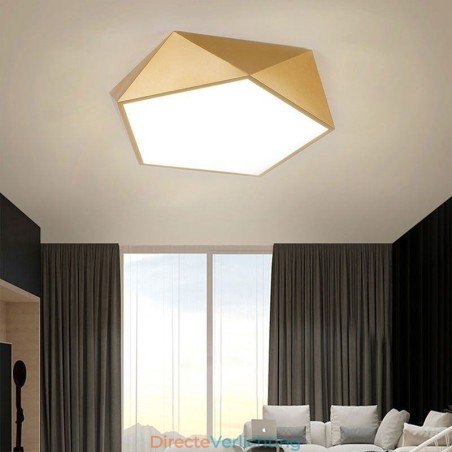 Goudkleurige geometrische plafondlamp van acryl Goudkleurige geometrische plafondlamp van acryl