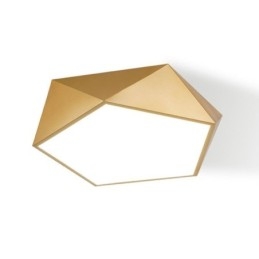 Goudkleurige geometrische plafondlamp van acryl
