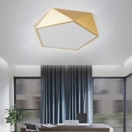 Goudkleurige geometrische plafondlamp van acryl