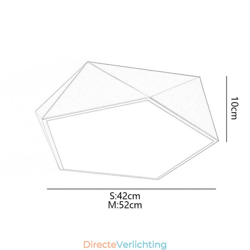Goudkleurige geometrische plafondlamp van acryl