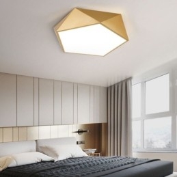 Goudkleurige geometrische plafondlamp van acryl