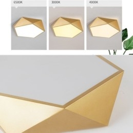 Goudkleurige geometrische plafondlamp van acryl