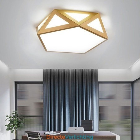 Goudkleurige geometrische plafondlamp van acryl Goudkleurige geometrische plafondlamp van acryl