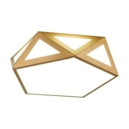 Goudkleurige geometrische plafondlamp van acryl