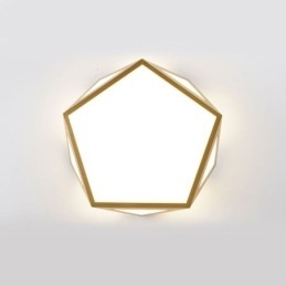 Goudkleurige geometrische plafondlamp van acryl
