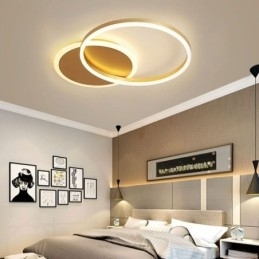 Moderne ronde plafondlamp van goudkleurig materiaal