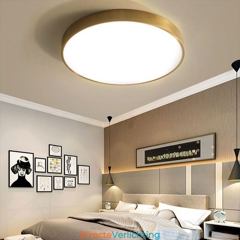 Ronde plafondlamp van modern goudkleurig acryl