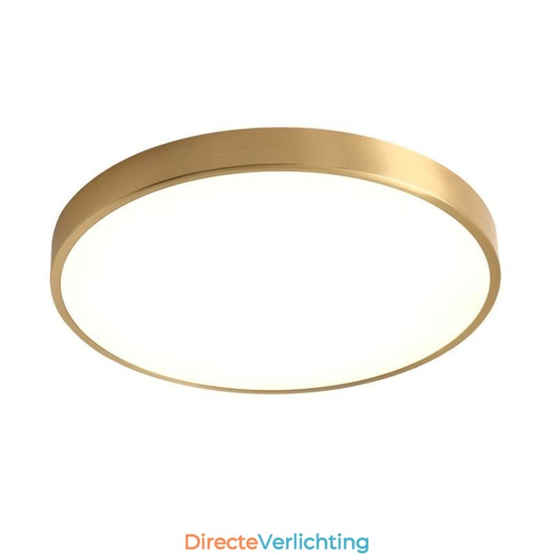 Ronde plafondlamp van modern goudkleurig acryl