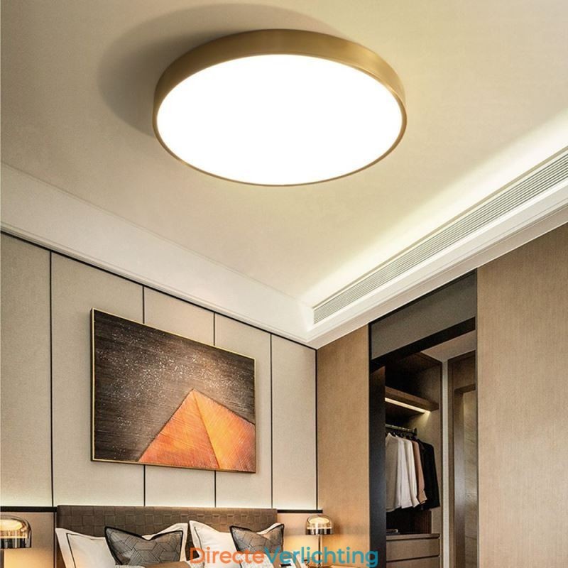 Ronde plafondlamp van modern goudkleurig acryl