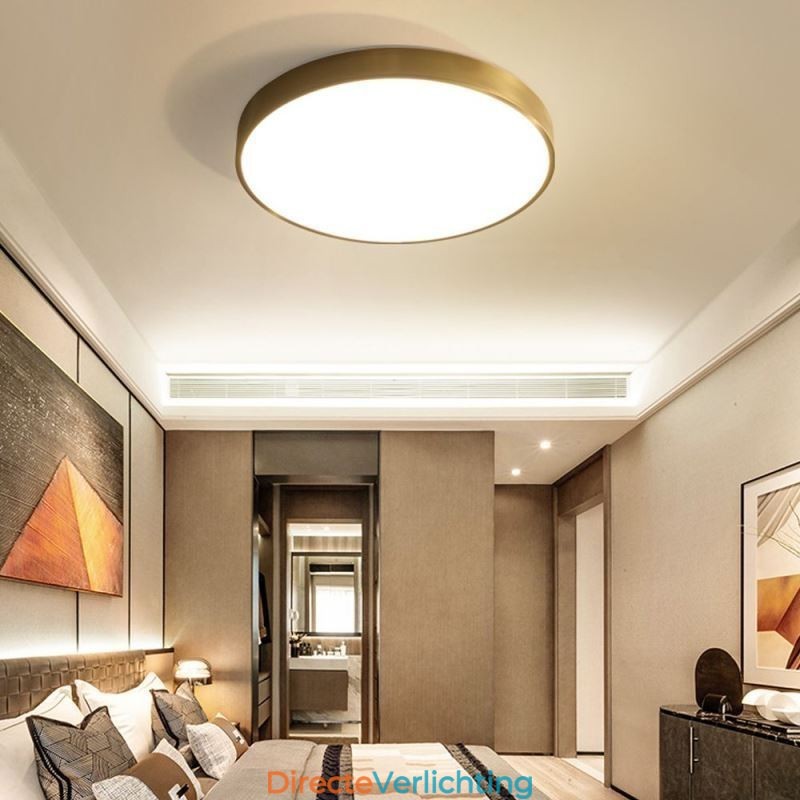 Ronde plafondlamp van modern goudkleurig acryl